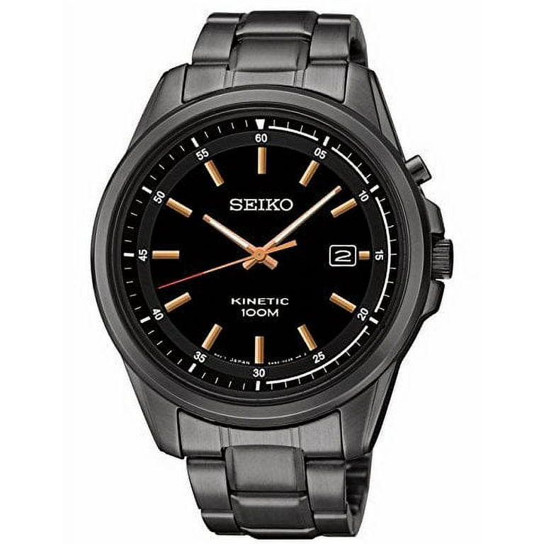 Seiko Men's Kinetic Black IP Steel and Dial