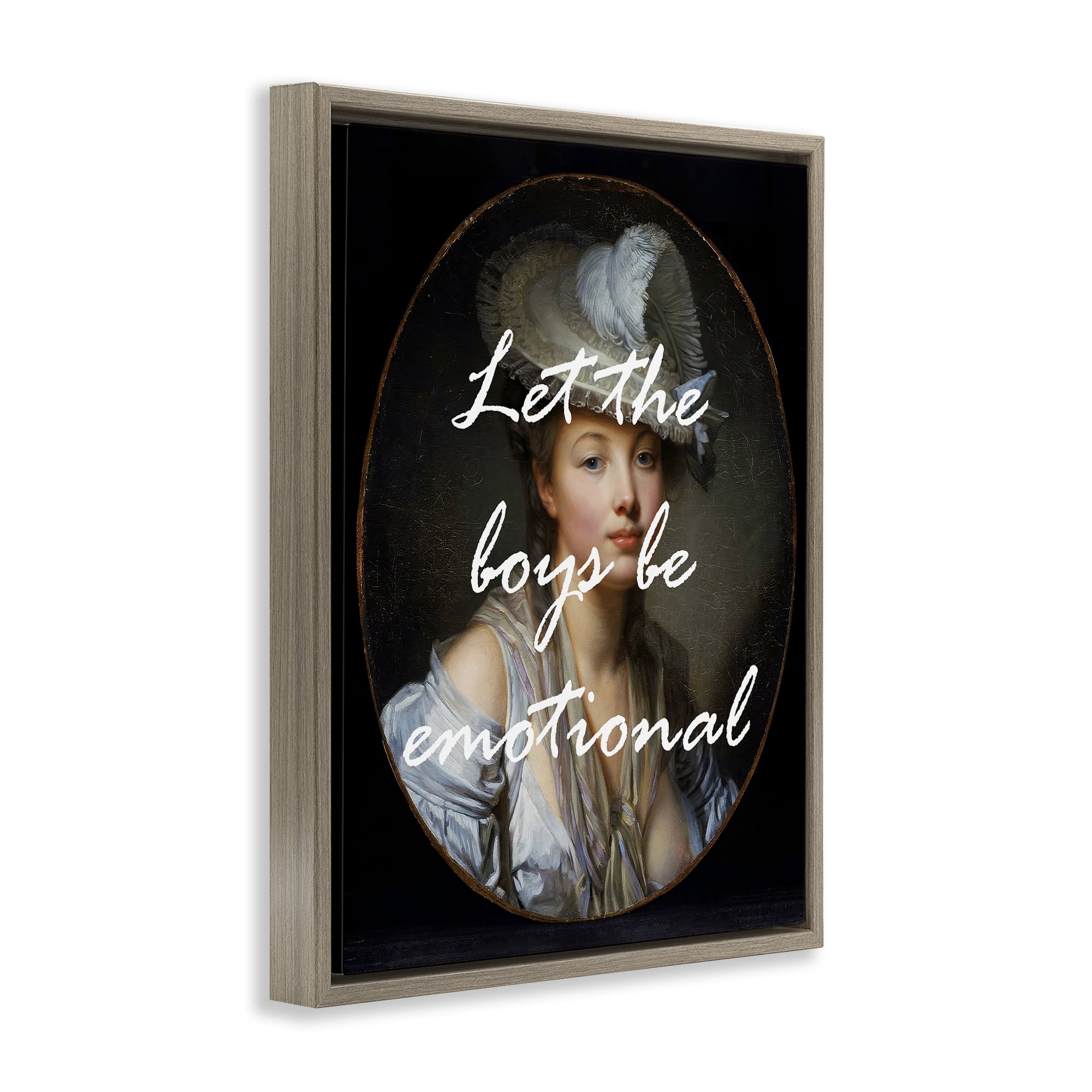 Stupell Industries Let The Boys Be Emotional Brown Framed Floater Canvas Wall Art, design by Tina LeCour