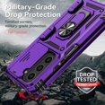thumbnail image 6 of Phone Case for Samsung Z Fold 6 Case with Ring Holder Camera Lens Protector Slide Cover Black Shockproof Samsung Galaxy Z Fold 6 Case Rugged Heavy Duty with Pen Slot (Purple), 6 of 16