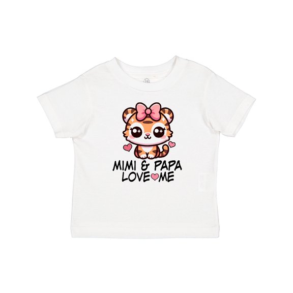 Inktastic Mimi and Papa Love Me Girls Grandchild Girls Baby T-Shirt