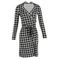 thumbnail image 1 of Pre-Owned Diane Von Furstenberg Checkered Wrap Dress in Black Viscose, 1 of 2