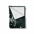 thumbnail image 2 of Family Soft Flannel Fleece Throw Blanket, Family is Forever Hand Drawn Typography with Little Hearts Poster Style, Cozy Plush for Indoor and Outdoor Use, 60" x 80", Black and White, by Ambesonne, 2 of 6