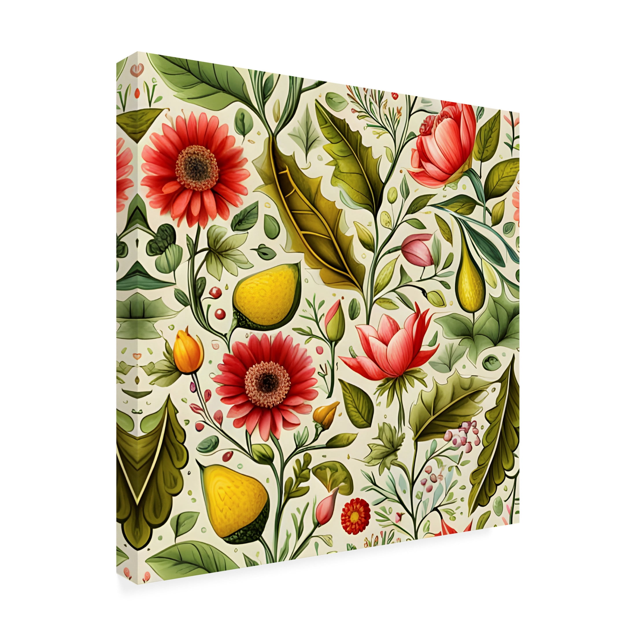 Canvas Wall Art - Tina Lavoie 'Bohemian Garden' Wall Art for Living Room, Bedroom, or Office Décor by Trademark Fine Art - 24 x 24 Inches