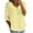 Z-Yellow314, variant on Women's Shirts V-Neck Half Sleeve Stylish Button Front Lace Trim Solid Color Linen Feel Casual For Everyday Wear Classic Female Tops