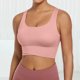 thumbnail image 2 of Sujetador deportivo sin aros para mujer - Camiseta de yoga sexy con fruncido y relleno fijo en el pecho - S-XL, 2 of 4