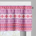thumbnail image 3 of Ambesonne Nordic Valance Pack of 2, Geometric Snow December, 54"X18", Lilac Dark Coral White, 3 of 5
