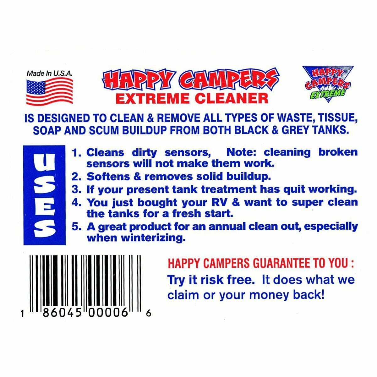 Happy Campers Extreme Cleaner, Liquid Holding Tank Treatment, RV Sewer System Accessories