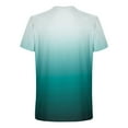 thumbnail image 3 of WREESH Men's Gradient Print Crew Neck T-Shirt Loose Short Sleeve Summer Fashion Tops Green, 3 of 5