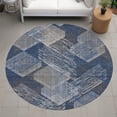 thumbnail image 6 of Addison Rugs Chantille Indoor/Outdoor Contemporary Geometric Navy Machine Washable Round Rug, 8' x 8', 6 of 7