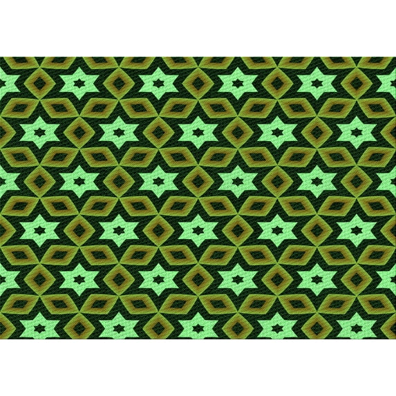 Ahgly Company Machine Washable Indoor Rectangle Transitional Dark Forest Green Area Rugs, 7' x 10'