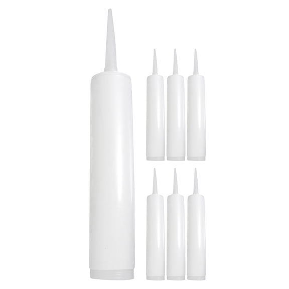 7Pcs Empty Caulking Tubes White High Efficiency Sealing Refillable Caulk Tubes for Tiles Glass and