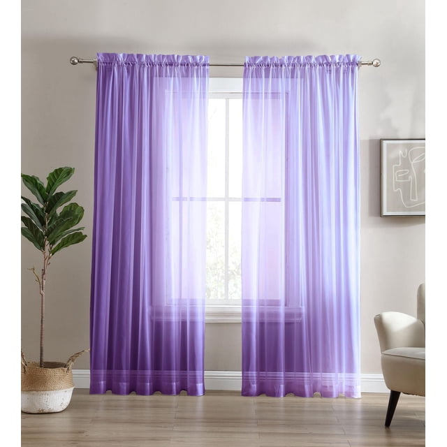 Sheer Window Panel Curtain- 2 Pack