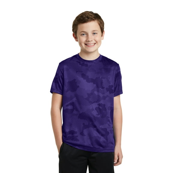 Sport-Tek Youth CamoHex Tee-L (Purple)