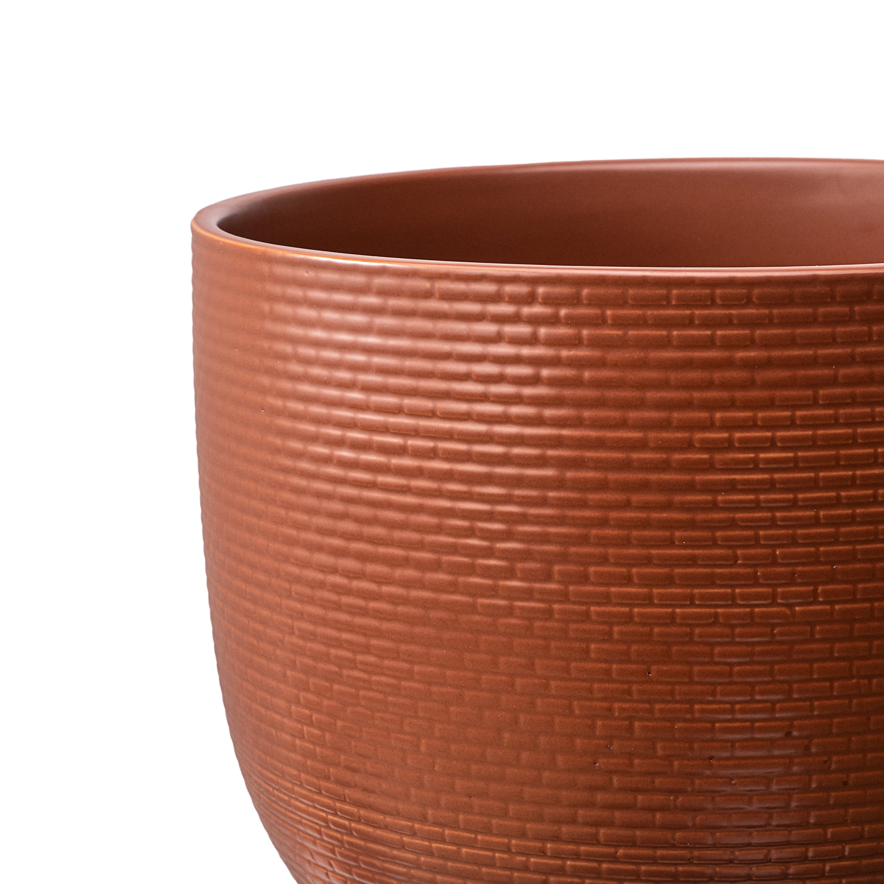 Better Homes & Gardens 10 inch Red Woven Ceramic Planter Pot