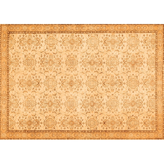 Ahgly Company Indoor Rectangle Abstract Orange Contemporary Area Rugs, 5' x 8'