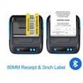 thumbnail image 3 of -Mini Handheld Portable Bluetooth Wireless 80mm Mini Thermal Mobile Pocket Thermal Receipt Printer Bluetooth,1set * P29L portable bluetooth thermal barcode printer,Black & Blue, 3 of 10