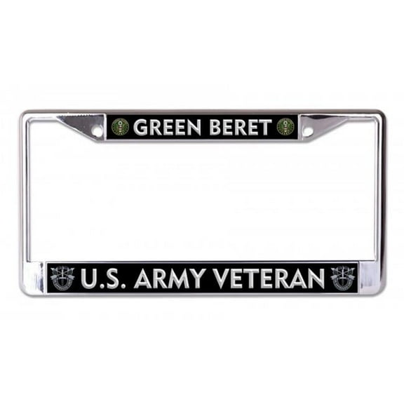 U.S. Army Veteran Green Beret Chrome License Plate Frame