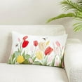 thumbnail image 4 of Charming Felt Applique Tulips Pillow Cover, 4 of 4