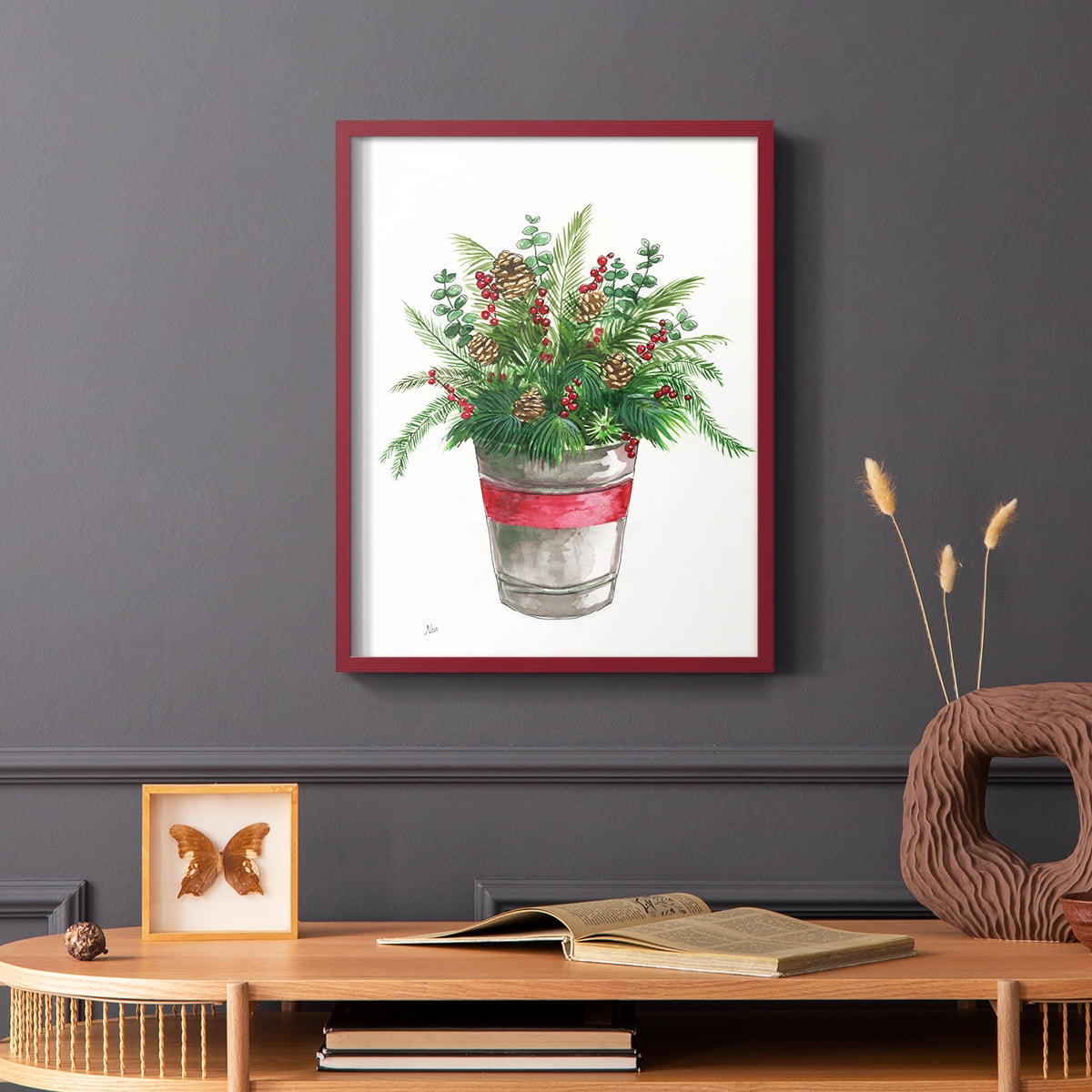Winter Greens Framed Print - Solid Wood in Single Picture Frame Solid Wood 2 Framed Print
