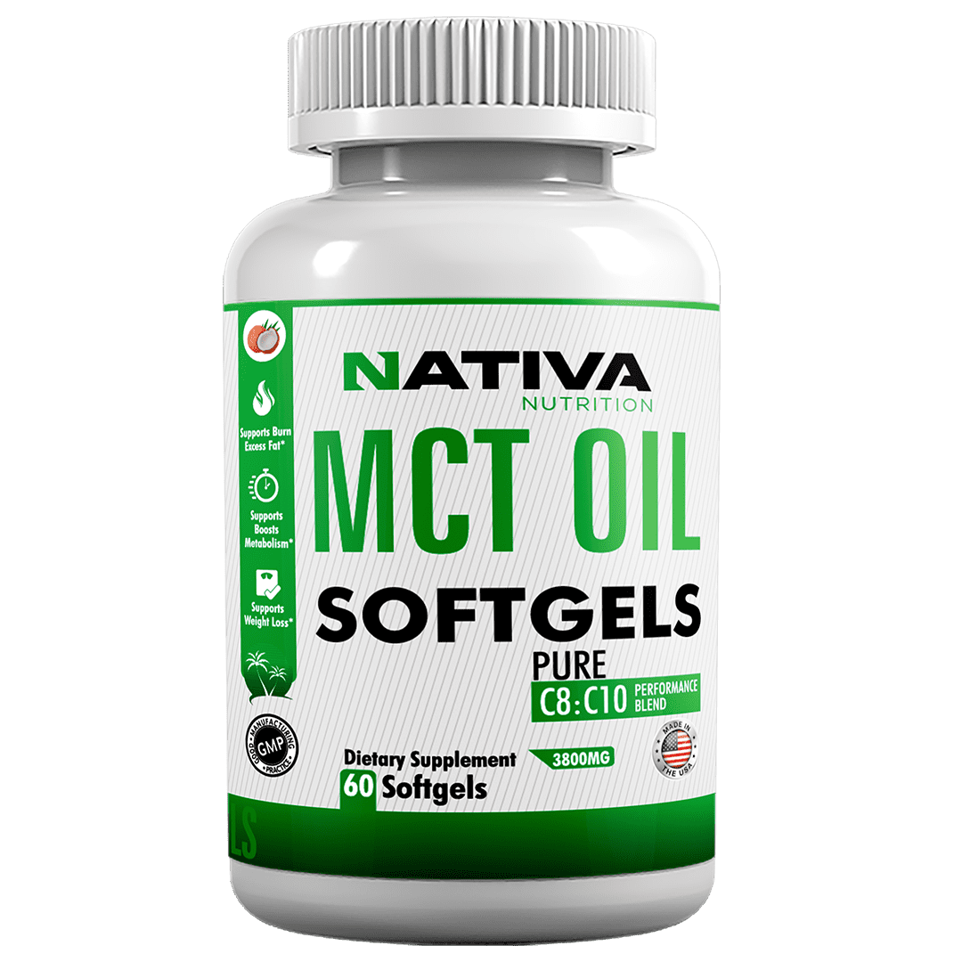 Nativa Nutrition MCT Oil Pills Boosts Energy & Suppresses Appetite