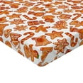 thumbnail image 2 of Ambesonne Christmas Fitted Sheet 2 Pcs Set, Gingerbread Cookie, Twin, Pale Brown and White, 2 of 3
