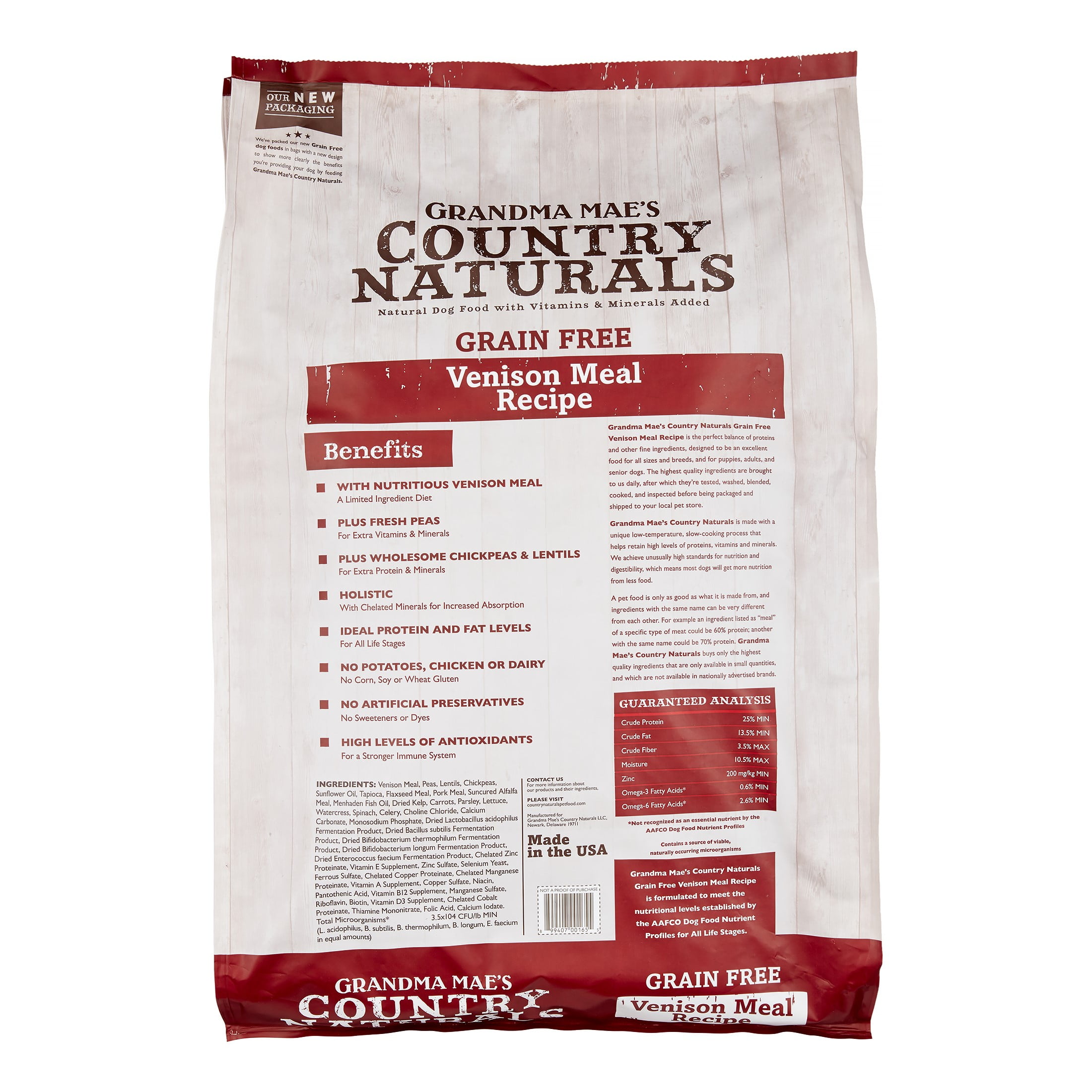 Grandma Mae s Country Naturals Grain Free Venison Recipe Dry Dog