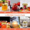 thumbnail image 2 of Mini tarro de miel hexagonal de cristal de 1.5 oz，Paquete de 30 frascos para miel con cuchara para miel, colgantes de abeja, cuerda de c&aacute;&ntilde;amo,bolsa de regalo y etiquet, 2 of 7