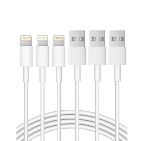 3-Pack iPhone Charger Lightning Cable-Apple MFi Certified-USB Cable-Charging Cables Compatible with iPhone 14/14Pro/Max/13/13 Pro/Max/12/12Pro/Mini/Max/XR/X/8/8 Plus/7/7 Plus/6S/6 Plus/5/5SE and iPad