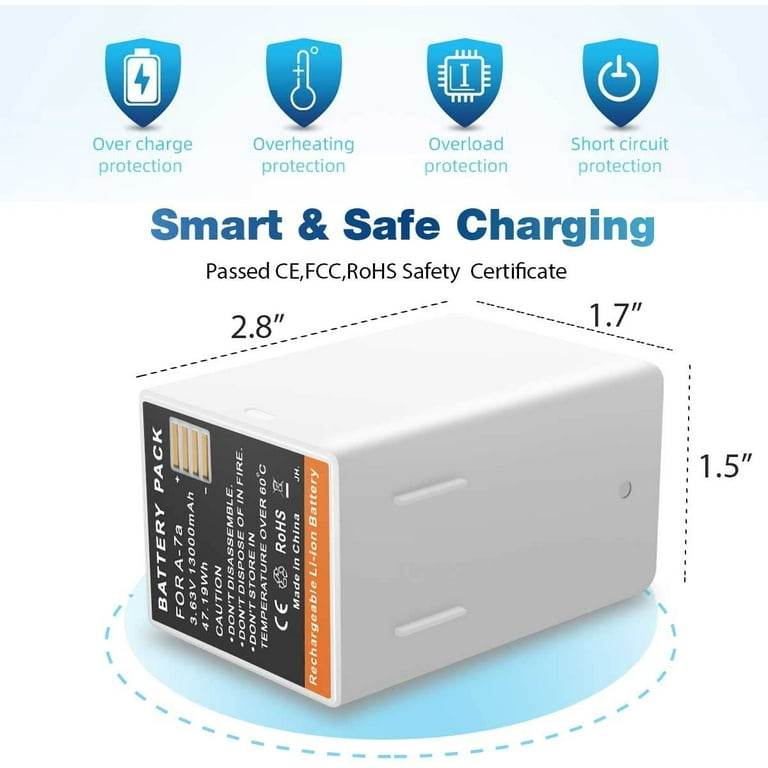 3.7V 13400mAh A-14 A-7a Battery Replacement is Compatible with Arlo Pro 4 Arlo Pro 5 S VML2030 Arlo Go 2 FB1001 Arlo Pro 3 Arlo Ultra 2