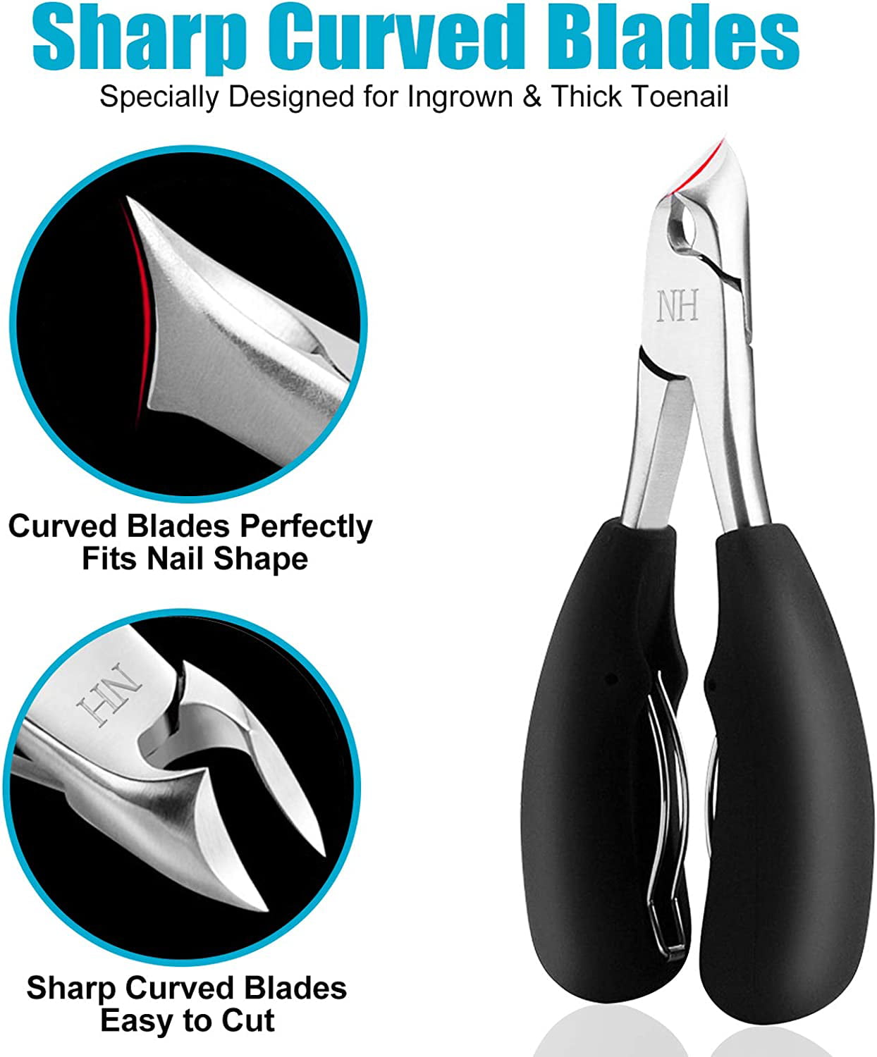 Professional Podiatrist Toe Nail Clipper for Thick & Ingrown Nails - Heavy  Duty Sharp Open Wide Curved Cutting Edge Toe Nail Cutter Made with Japanese  Stainless Steel - for Men Women 
