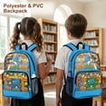 thumbnail image 4 of ZIATUBLES Clear Backpack, Heavy Duty Fabric & PVC Transparent Bookbag with Construction Vehicles Print, Large Capacity See Through Backpack for School College Work Travel Security, 4 of 7