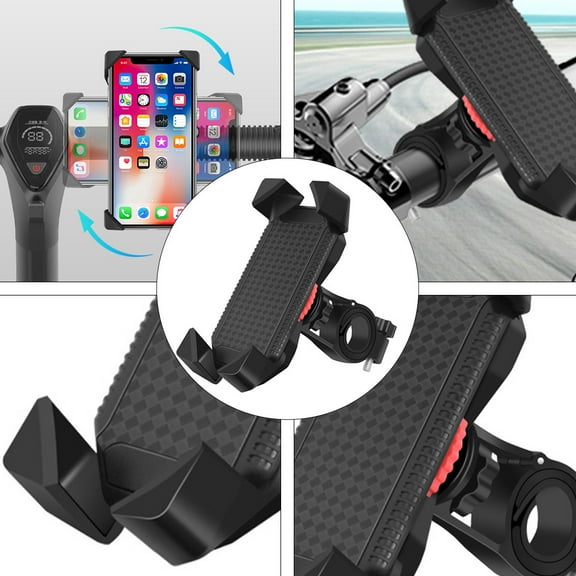 Niceauty Black Adjustable Motorbike Phone Mount with 360 Degree Rotation for Secure Cycling