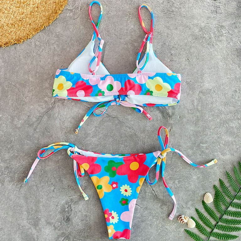 vbnergoie Womens Flower Print Padded Push-up Bra Bikini Set Swimsuit  Bathing Suit Swimwear Beachwea American Bikini Boys Swimming Shorts Size 14