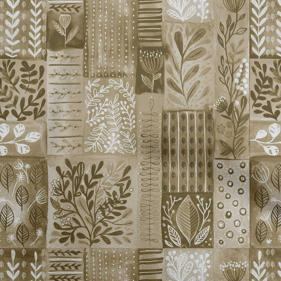 oneOone Cotton Silk Dark Olive Green Fabric Plants Watercolor Mix Leaf Craft Projects Decor Fabric Printed By The Yard 42 Inch Wide