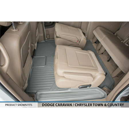 2008-2017 Dodge Caravan (Only Fits Models With Bucket Seats Only and Stow N Go Seats) - MAXFLOORMAT Floor Mats - Second and Third Row - (Best Third Row Seating)