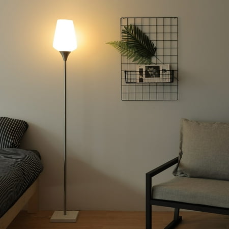 Led Torchiere Floor Lamp With Opal Tulip Glass Shade Real Marble Led Torchiere Floor Lamp With Opal Tulip Glass Shade Real Marble Base In Brushed Nickel Finish 12w 750lm Output Cct 3000k Etl Listed Com
