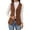 Coffee, variant on Corduroy Vests for Women Fall Winter Business Casual Button Down Sleeveless Blazer Jackets with Pockets