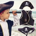 thumbnail image 4 of Pirate Costume Set Pirate Eye Patches Skull Pattern Pirate Hat Halloween Pirate Cosplay Accessories Multicolor, 4 of 4
