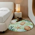 thumbnail image 2 of Round Rugs 4Ft, Sage Green Coastal Round Area Rug Washable Indoor Throw Carpet, Summer Ocean Starfish Shell Soft Non Slip Circle Rug for Kitchen Nursery Room Home Decor Aesthetic, 2 of 8