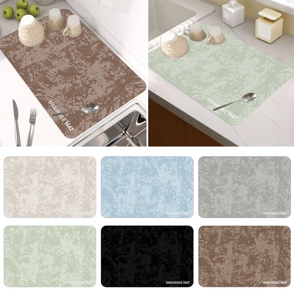 Tapis d'Égouttage pour Comptoir de Cuisine Antidérapant Absorbant Tapis d'Égouttage Écologique Résistant à la Chaleur Tapis d'Égouttage pour Éviers Supports d'Égouttage
