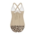 thumbnail image 4 of qucoqpe Two Piece Tankini Swimsuits for Women Fashion V Neck Patchwork Bathing Suits Summer Beach Swimwear with Bottom, 4 of 8