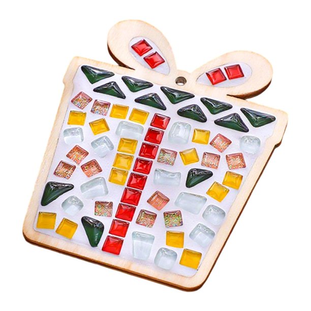 Kit de manualidades para posavasos de mosaico, ideal para decorar bandejas de bebidas y crear adornos navideños para el hogar. Caja de regalo