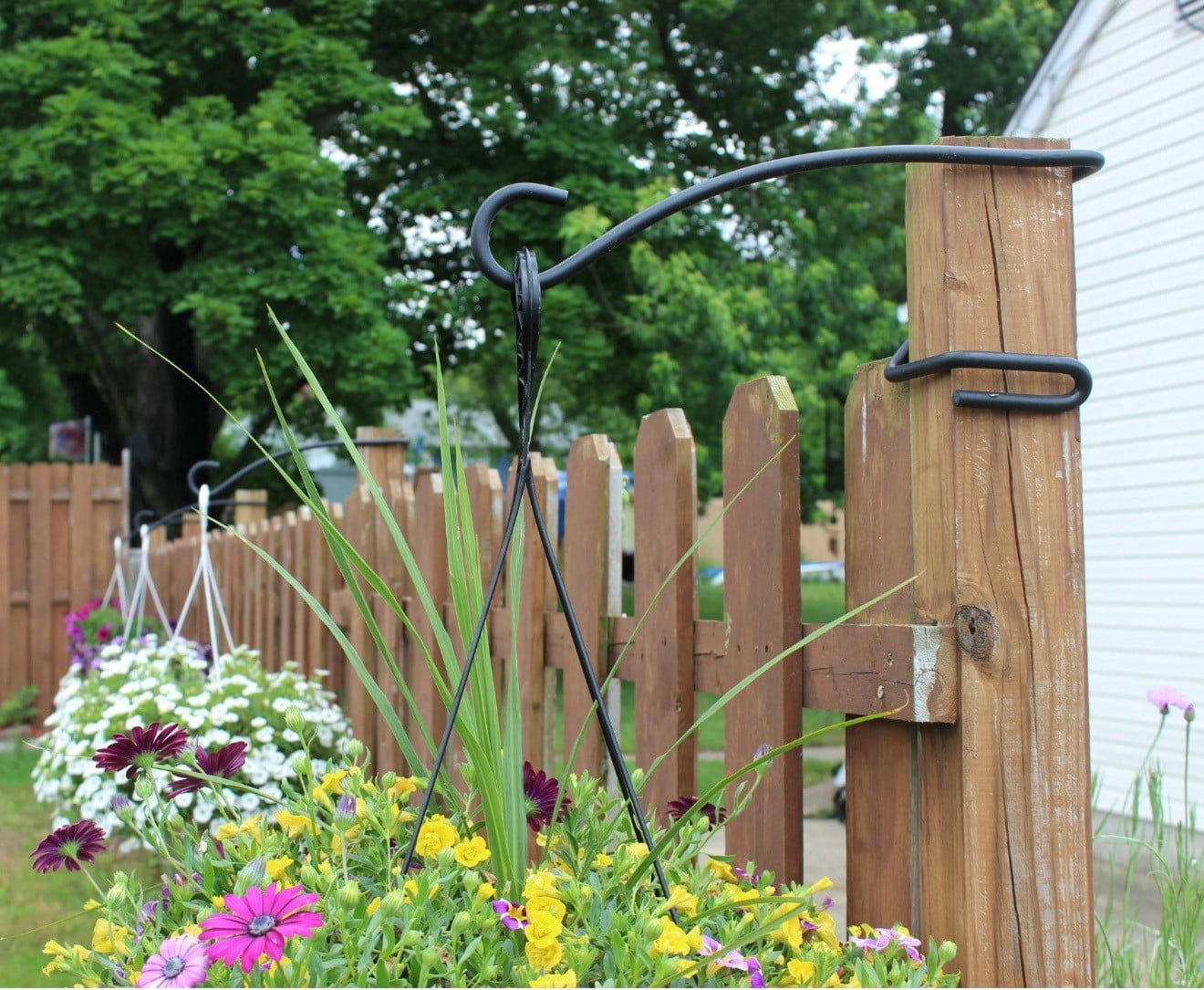 What D Hook Heavy Duty Hanging Plant Hook -for ACTUAL 4" Square Posts, measured 4"x 4" this is larger than the standard wood 4x4