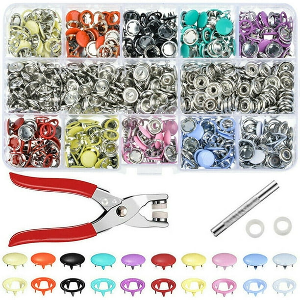 Home Snap Fasteners Sewing Buttons Metal Press Studs Plier Snap Kit On