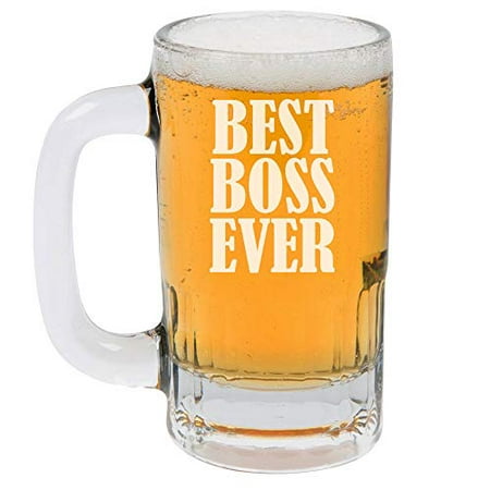 12oz Beer Mug Stein Glass Best Boss Ever