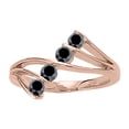thumbnail image 2 of Mauli Jewels Engagement Rings for Women 0.35 Carat Sassy Four Black Diamond Ring 4 channel 10K Rose Gold, 2 of 8