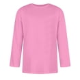 thumbnail image 3 of Gaukiv Men's Three Quarter Sleeve Shirts Crew Neck Solid Color Tees Basic Casual Shirts Pink 2XL, 3 of 4