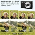 thumbnail image 3 of Digital Camera, 44MP FHD 1080P Camera for Kid with 16X Zoom Anti Shake, Compact Small Camera with 32GB SD Card, Digital Camera for Teens for Teens Girls Kids Adults(White), 3 of 7