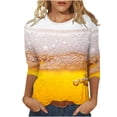 thumbnail image 1 of CEHVOM T-shirt Imprimé pour Femme, Blouse Mi-Longue à Manches 3/4, Col Rond, Hauts Décontractés, Liquidation, 1 of 5