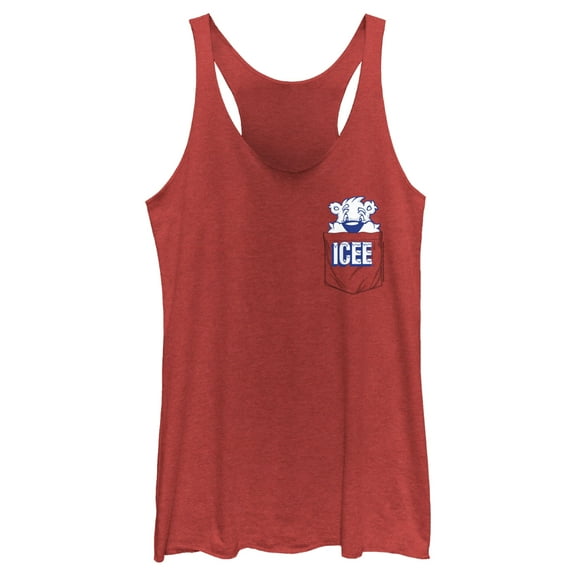 Women's ICEE Peekaboo Bear  Racerback Tank Top Red Heather X Small